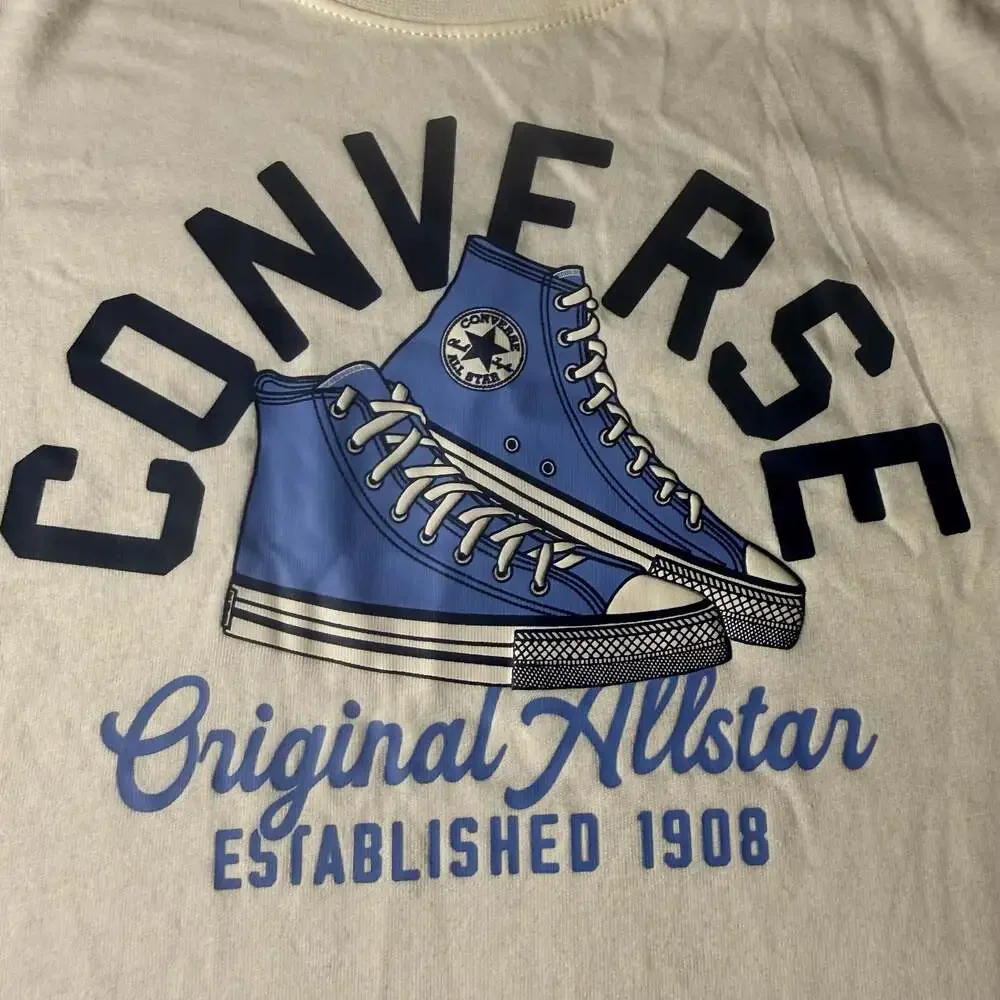 Converse Boys Retro Remix Sneaker T-Shirt Egret Size 4